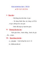 Giáo án hình học lớp 6 - Tiết 26 ÔN TẬP CHƯƠNG docx
