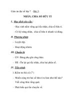 Giáo án đại số lớp 7 - Bài 3: NHÂN, CHIA SỐ HỮU TỈ potx