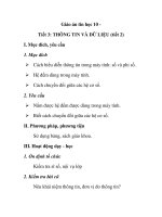 Giáo án tin học 10 - Tiết 3: THÔNG TIN VÀ DỮ LIỆU (tiết 2) ppt