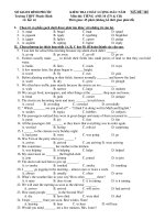 KIỂM TRA CHẤT LƯỢNG ĐẦU NĂM MÃ ĐỀ: 101 Môn thi: TIẾNG ANH 10 (TN & CB) - Trường THPT Phước Bình ppt