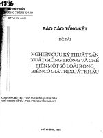 Nghiên cứu kỹ thuật sản xuất giống, trồng và chế biến một số loài rong biển có giá trị xuất khẩu