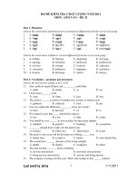 BỘ ĐỀ KIỂM TRA CHẤT LƯỢNG NĂM 2011 MÔN: ANH VĂN – ĐỀ 32 doc