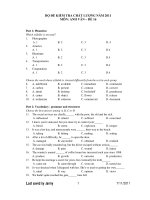 BỘ ĐỀ KIỂM TRA CHẤT LƯỢNG NĂM 2011 MÔN: ANH VĂN – ĐỀ 16 pps