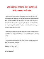 VẬT CHẤT VÀ Ý THỨC - VẬT CHẤT VÀ Ý THỨC TRONG TRIẾT HỌC_2 ppt