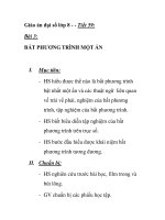 Giáo án đại số lớp 8 - - Tiết 59: BẤT PHƯƠNG TRÌNH MỘT ẨN pptx