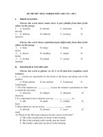 ĐỀ THI THỬ TRẮC NGHIỆM MÔN ANH VĂN – ĐỀ 2 ppt