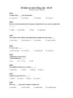 Đề kiểm tra môn Tiếng Anh – Đề 18 pps