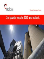 holcim strength performance passion 3rd quarter results 2013 and outlook