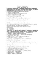 ĐỀ KIỂM TRA 15 PHÚT MÔN: TIẾNG ANH 12 pdf