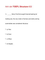 Anh văn TOEFL Structure-022 potx