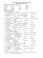 ĐỀ VÀ ĐÁP ÁN KỲ THI THỬ ĐH NĂM 2011 MÔN: TIẾNG ANH – ĐẾ 1 pdf