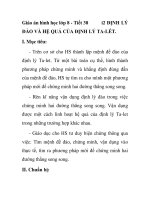 Giáo án hình học lớp 8 - Tiết 38 ĐỊNH LÝ ĐẢO VÀ HỆ QUẢ CỦA ĐỊNH LÝ TA-LÉT pot