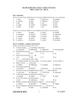 BỘ ĐỀ KIỂM TRA CHẤT LƯỢNG NĂM 2011 MÔN: ANH VĂN – ĐỀ 33 ppsx