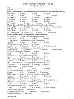 ĐỀ THI MÔN TIẾNG ANH LỚP 12 KỲ II pdf