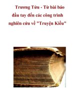 Trương Tửu - Từ bài báo đầu tay đến các công trình nghiên cứu về 