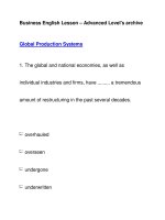 Business English Lesson – Advanced Level''''s archiveGlobal Production Systems pdf