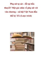 Phụ nữ tự sát – lỗi tại tiểu thuyết? Một góc nhìn về phụ nữ với văn chương- xã hội Việt Nam đầu thế kỉ XX ppsx