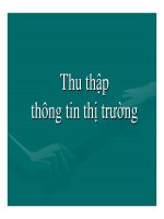 Marketing nông nghiệp - Thu thập thông tin thị trường pptx