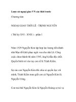 Lược sử ngoại giao VN các thời trước - Chương tám: NGOẠI GIAO THỜI LÊ - TRỊNH NGUYỄN potx