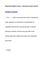 Business English Lesson – Advanced Level''''s archivePayable on Demand pps
