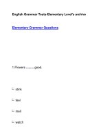 English Grammar Tests-Elementary Level''''s archiveElementary Grammar Questions pdf