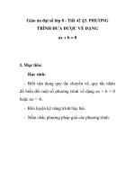 Giáo án đại số lớp 8 - Tiết 42 §3. PHƯƠNG TRÌNH ĐƯA ĐƯỢC VỀ DẠNG ax + b =0 pps
