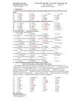 ĐỀ THI THỬ ĐẠI HỌC LẦN 2 KHỐI D NĂM 2010 -2011 Môn : Tiếng Anh Mã đề 374 ppt