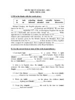 ĐỀ ÔN THI TN NĂM 2011 – ĐỀ 1 MÔN: TIẾNG ANH docx