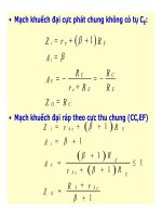 Điện tử học : Mạch khuếch đại tín hiệu nhỏ part 9 doc