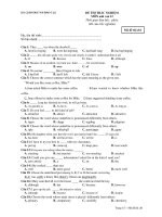 ĐỀ THI TRẮC NGHIỆM MÔN ANH VĂN 1 potx