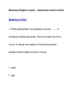 Business English Lesson – Advanced Level''''s archiveBanking in China pdf