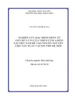 Nghiên cứu đặc điểm gen h5 và n1 của virus cúm AH5N1 phân lập tại việt nam để tạo nguồn nguyên liệu sản xuất vaccine thế hệ mới