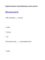 English Grammar Tests-Elementary Level''''s archiveWhile, during and for potx