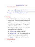 Giáo án đại số lớp 6 - . PHÉP TRỪ VÀ PHÉP CHIA pdf