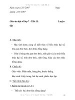 Giáo án đại số lớp 7 - Tiết 55: Luyện tập doc