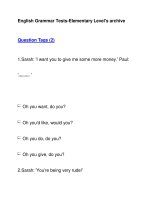 English Grammar Tests-Elementary Level''''s archiveQuestion Tags (2) potx