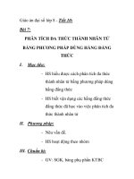 Giáo án đại số lớp 8 - Tiết 10: PHÂN TÍCH ĐA THỨC THÀNH NHÂN TỬ BẰNG PHƯƠNG PHÁP DÙNG HẰNG ĐẲNG THỨC ppt