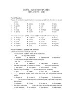 KIỂM TRA HỌC KÌ I KHỐI 12 NĂM 2011 MÔN: ANH VĂN – ĐỀ 20 pps