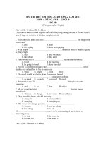 KỲ THI THỬ ĐẠI HỌC CAO ĐẲNG NĂM 2011 MÔN : TIẾNG ANH – ĐỀ 28 ppt