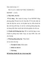 Giáo trình tin học 12 - Tiết 31 & 32- 4.BÀI TẬP THỰC HÀNH SỐ 4 REPORT – (2 tiết ) pptx