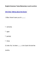 English Grammar Tests-Elementary Level''''s archiveChit Chat: Talking about the Doctor doc