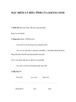 ĐẶC ĐIỂM LÝ-HÓA TÍNH CỦA KHÁNG SINH ppsx