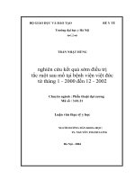 Nghiên cứu kết quả sớm điều trị tắc ruột sau mổ tại bệnh viện việt đức từ tháng 1-2000 đến 12-2002