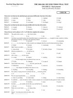 THE 2010-2011 TEST ENGLISH 12 - CODE 301 ppsx