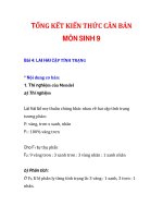 TỔNG KẾT KIẾN THỨC CĂN BẢN MÔN SINH 9 Bài 4+5+6 docx