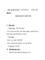 Giáo án địa lý lớp 7 - CHƯƠNG 6 : Bài 35 : KHÁI QUÁT CHÂU MĨCHÂU MĨ ppsx