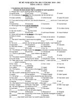 ĐỀ ĐỀ NGHỊ KIỂM TRA HK I NĂM HỌC 2010 – 2011 TIẾNG ANH 12 – TEST 8 doc