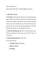 Giáo trình tin học 12 - Tiết 28-BÀI TẬP THỰC HÀNH FORM (1tiết/1tiết ) pptx