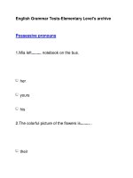 English Grammar Tests-Elementary Level''''s archivePossessive pronouns pptx
