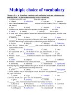 Multiple choice of vocabulary pot